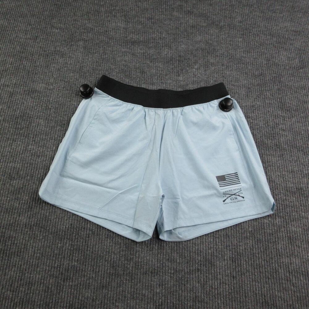 Grunt Style Shorts Mens L Sky Blue Microfiber Athletic Drawstring 32x5* NWT